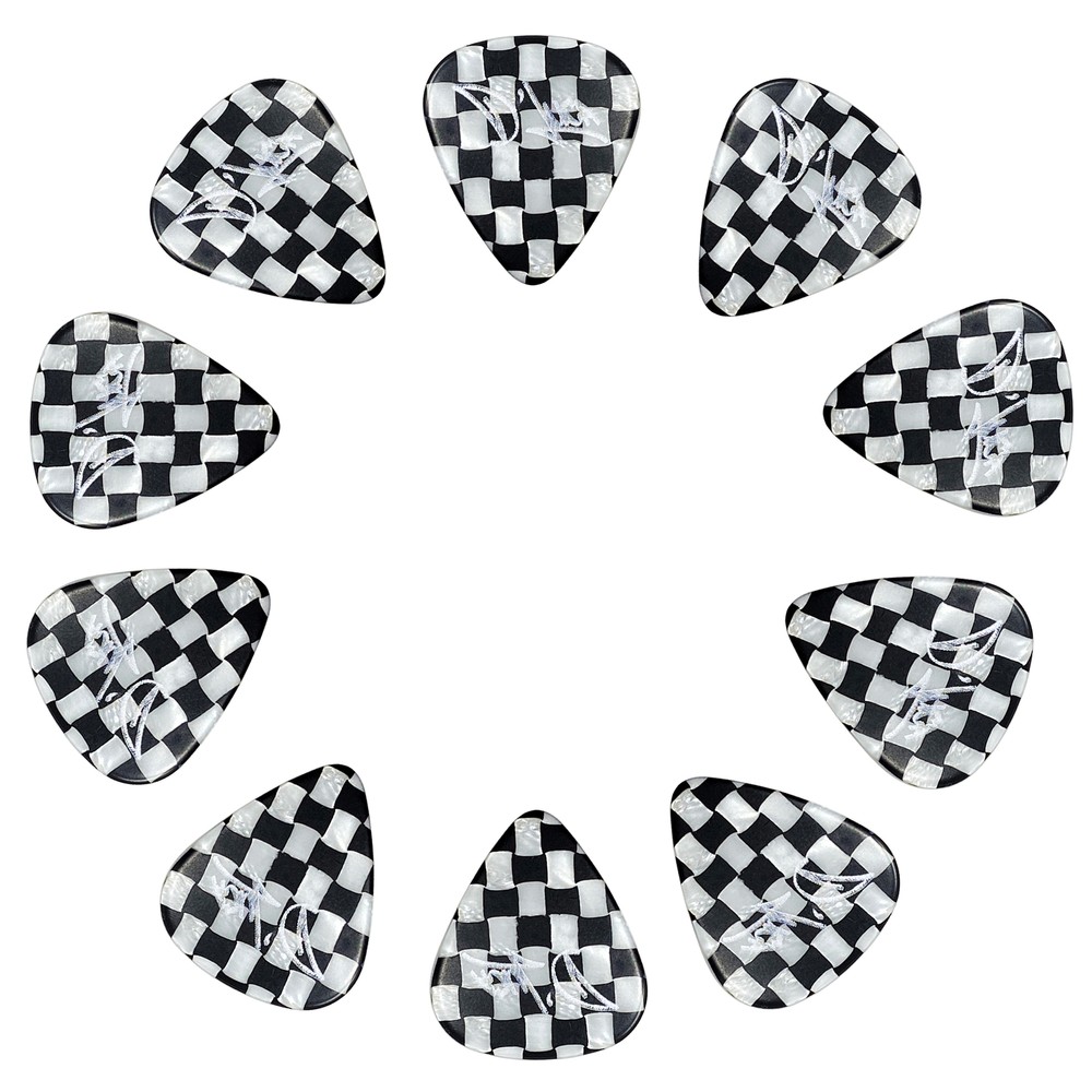 D'Luca Celluloid Standard Guitar Picks Checkerboard 0.70mm Medium 10 Pack