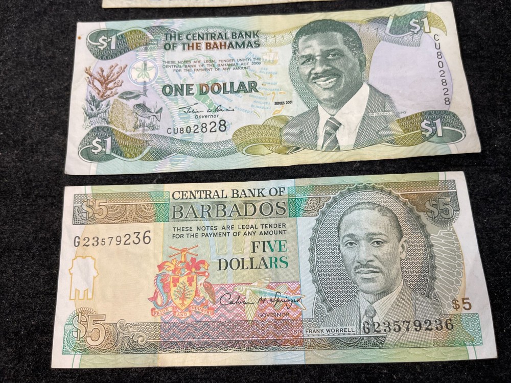 Carribean Countries 3 Banknotes Lot Great Condition