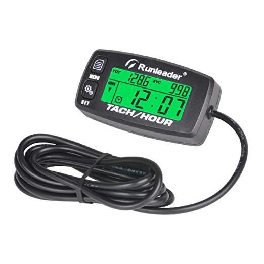 Digital Gas Engine Tachometer, Hours & RPM Record,Backlight Hour