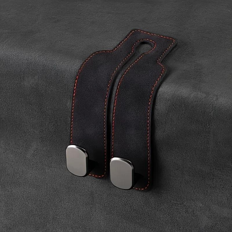 Car Purse Hook for Headrest - Premium Leather & Abs -duty Hooks, Easy Install Ca