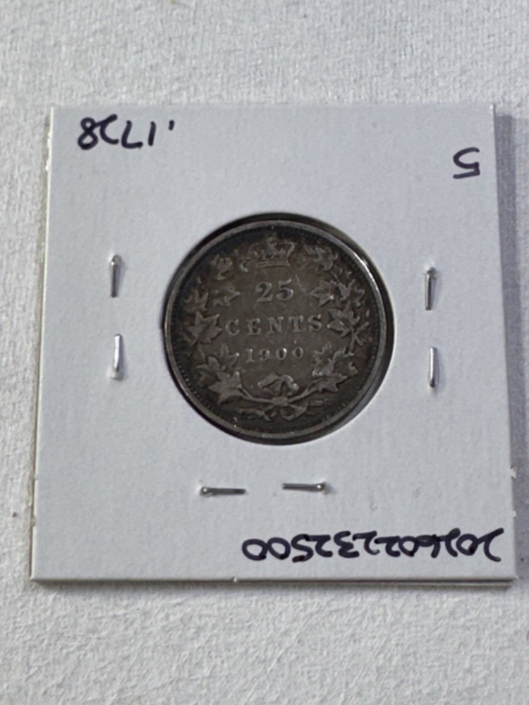 1900 Canada 25 Cents Silver Coin
