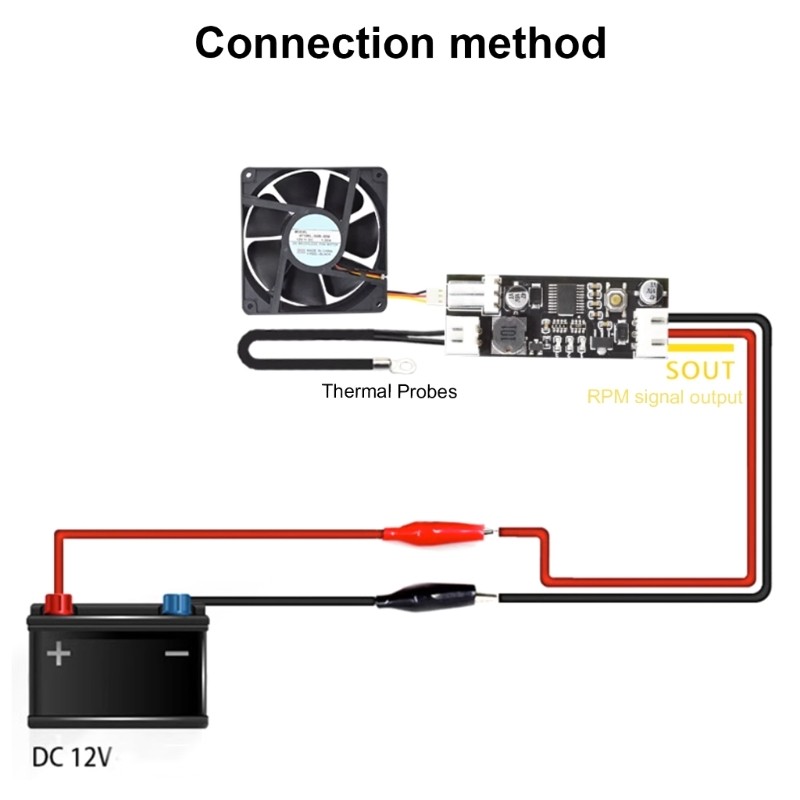 Adjustable 12VDC PWM Fan Temperature Controller for Computer Case