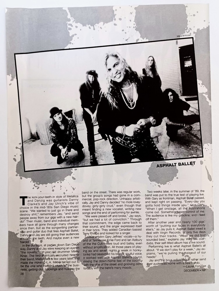 ASPHALT BALLET~VTG 1991 MAGAZINE ARTICLE POSTER PINUP CLIPPING~GARY JEFFERIES