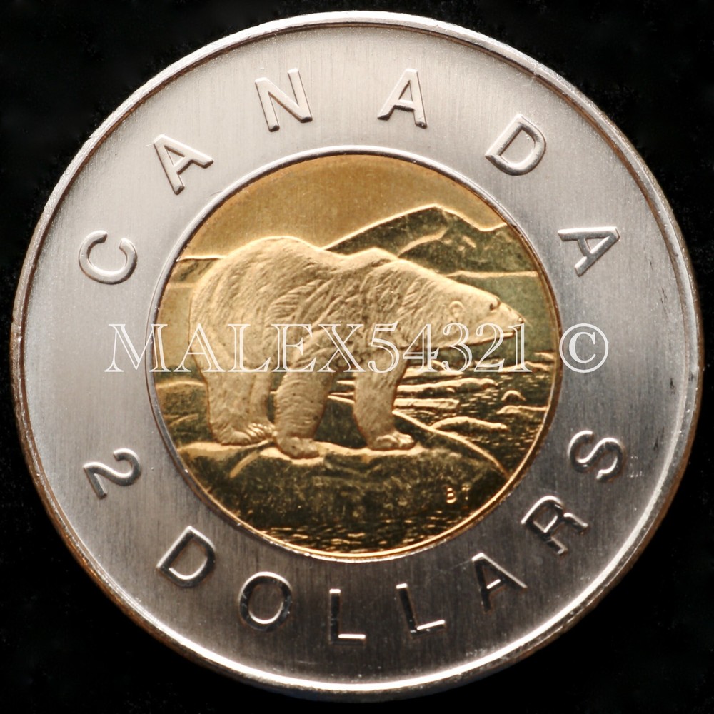 🇨🇦​ CANADA 2007 POLAR BEAR 2 DOLLARS UNCIRCULATED FROM MINT ROLL