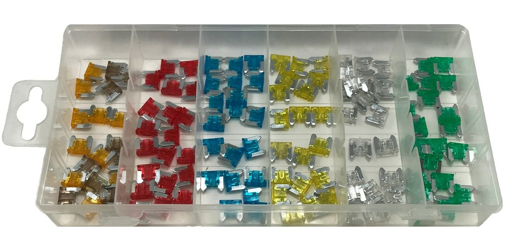 120 Piece ATLM Low Profile Mini Fuse Assortment Box Case Kit