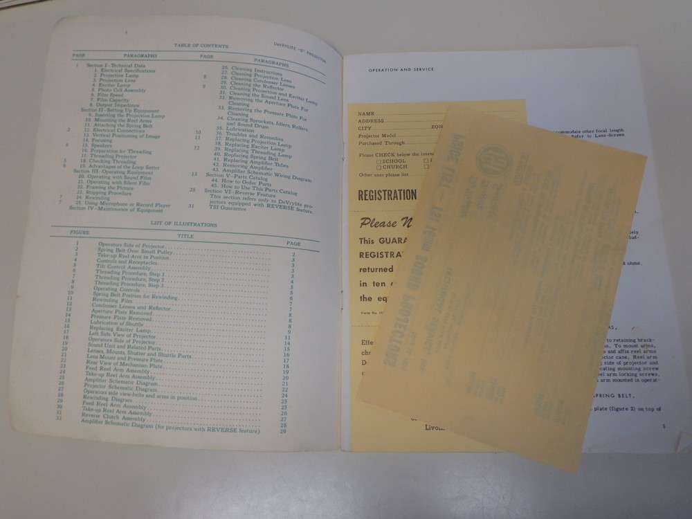 DeVrylite “5” Film Projector Operating and Service Manual 1955