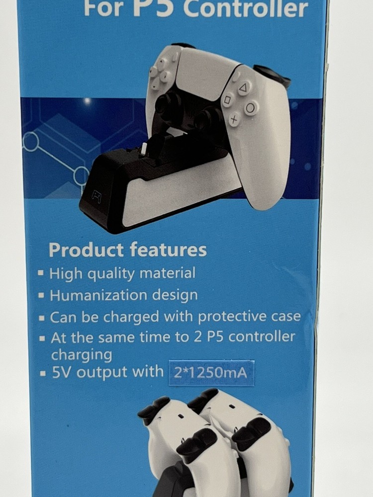 Dual Controller Charging Dock DualSense Charger Stand Station for P5 Controllers