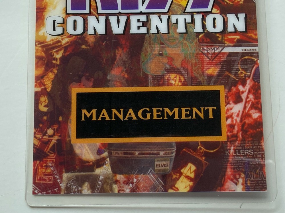 KISS vintage Laminate Pass MANAGEMENT Unplugged Convention Concert Tour 1995