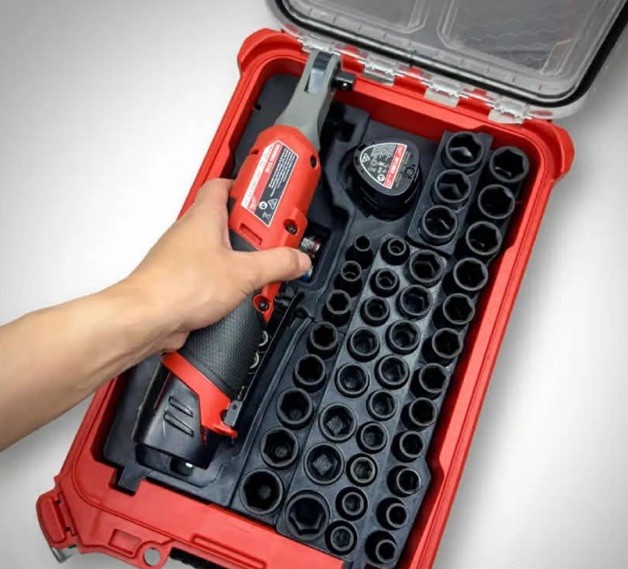 Custom Insert Milwaukee M12 Ratchet & 3/8 Socket Set t For Packout-3D Printed