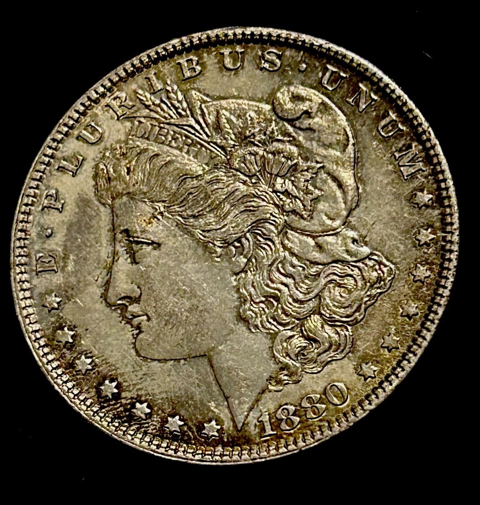 Morgan Silver Dollar Dated 1880 - 90% Silver - Excellent Condition Great Toning￼