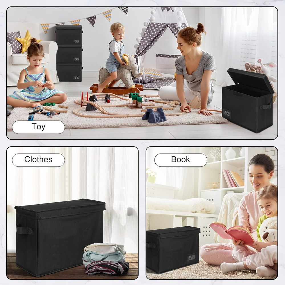 4 Pack Comic Book Storage Boxes with 20 Book Dividers Collapsible Comic Box Case