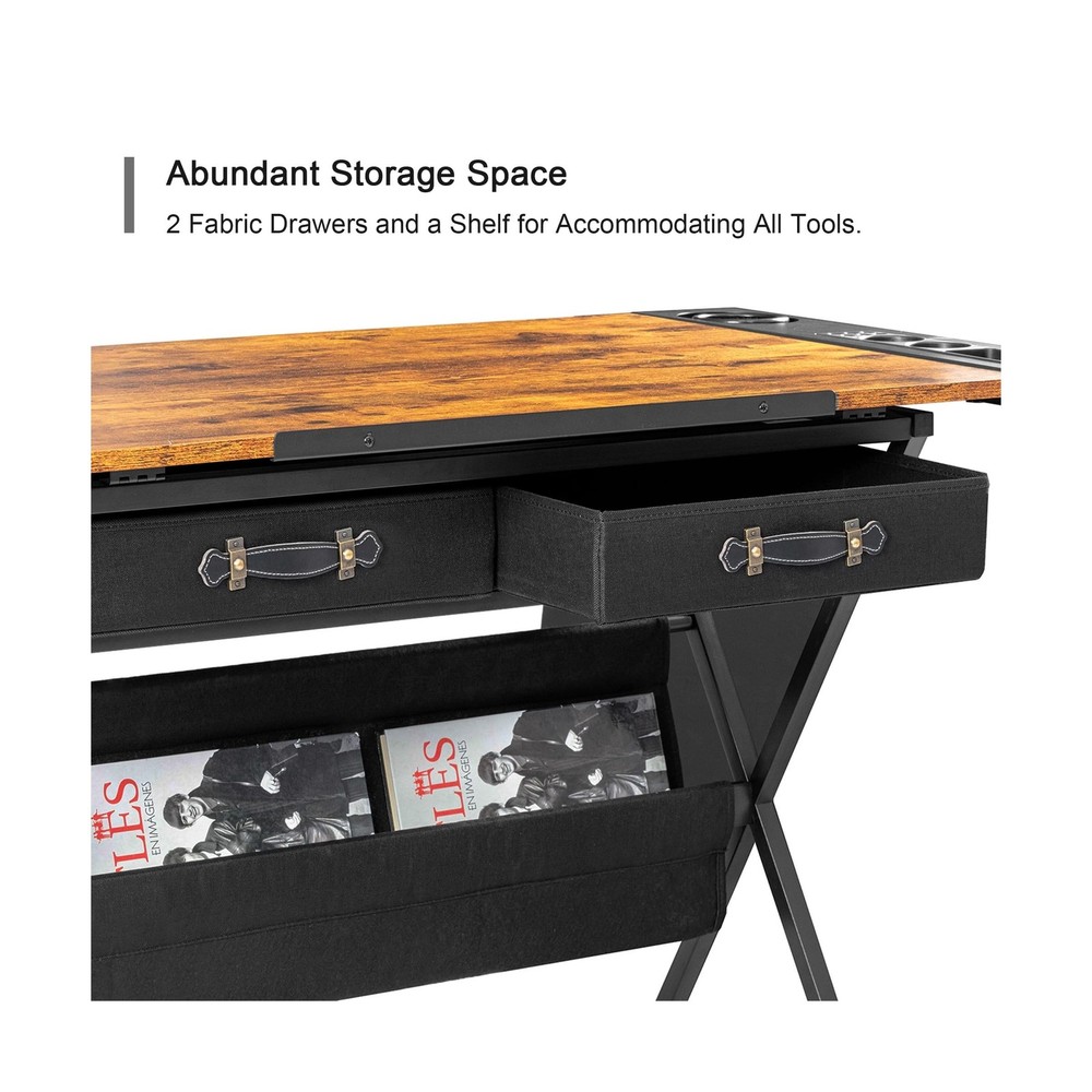 VECELO Drafting Table Art Desk Art Table Adjustable Drawing Table Tilted Tabl...