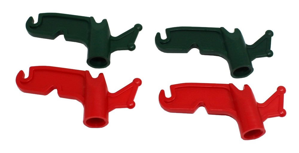 Green & Red Plastic Utility Handy Hook - Screw On Pole Attachment Hook- 2 Kit