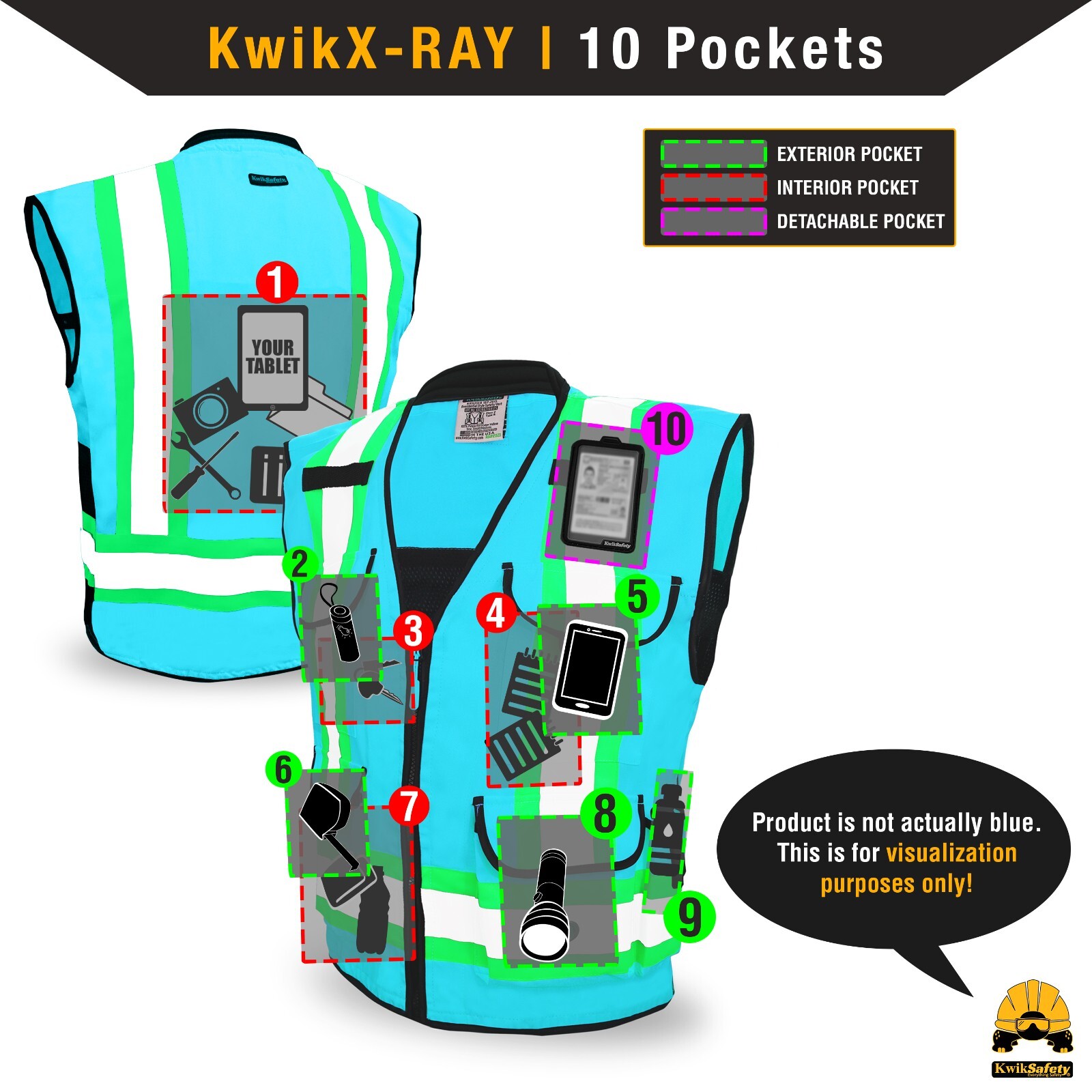 KwikSafety GODFATHER SPECIALIST Safety Vest [CUSHION COLLAR] Class 2 ANSI OSHA