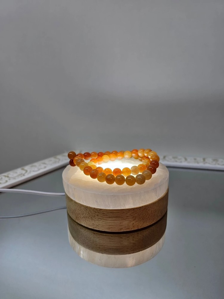 Handmade Selenite Lamp + LED Base