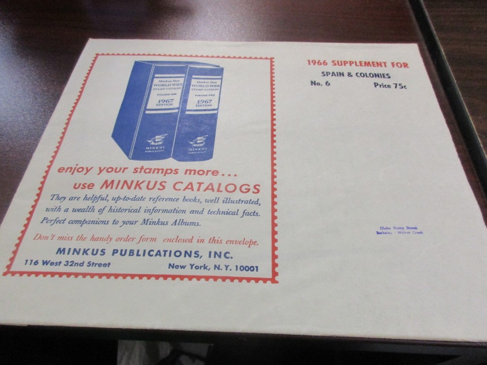 "MINKUS" 1966  SUPPLEMENT SPAIN & COLONIES #6  W/FREE SHIPPING!!!