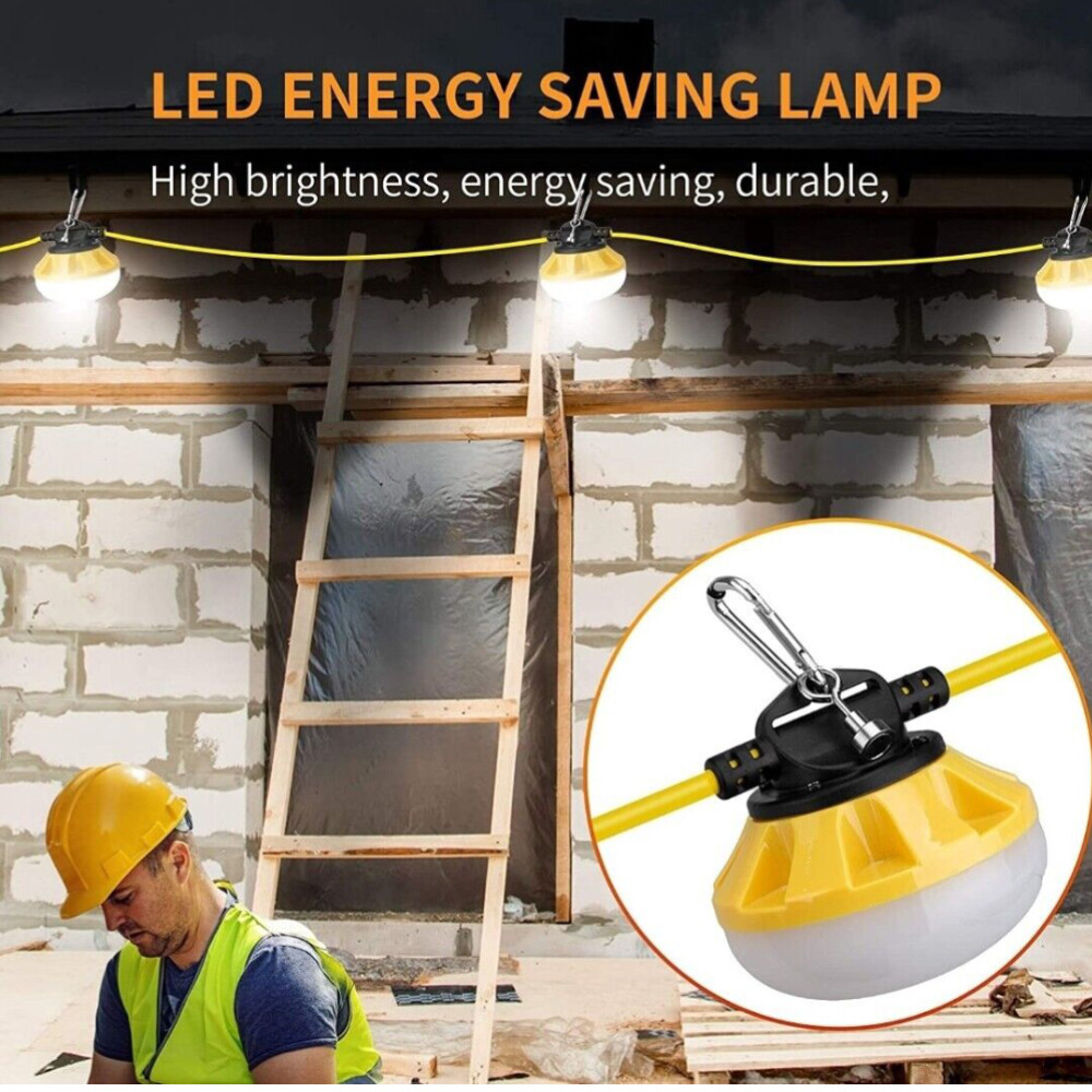50FT Construction String Lights LED Industrial Grade Best Bright Work Light US