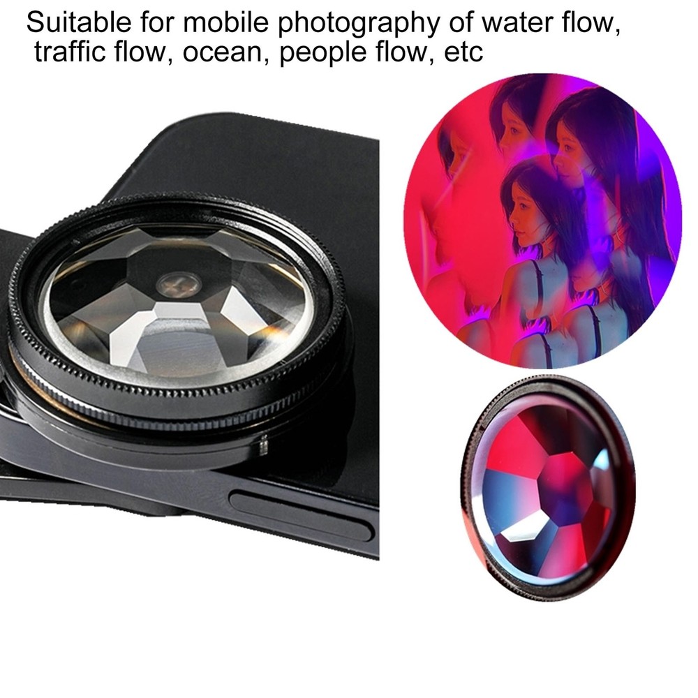 Hot Camera Lens Octahedral Kaleidoscope Multi Image External Filter Lens For