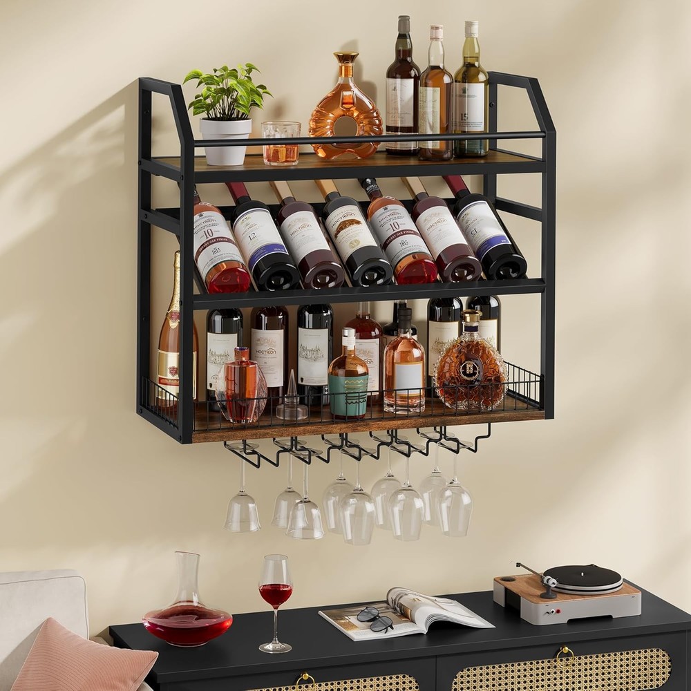 Wall Mount Wine Rack Wall Mounted Wine Bottle Rack Display & Storage Hanging