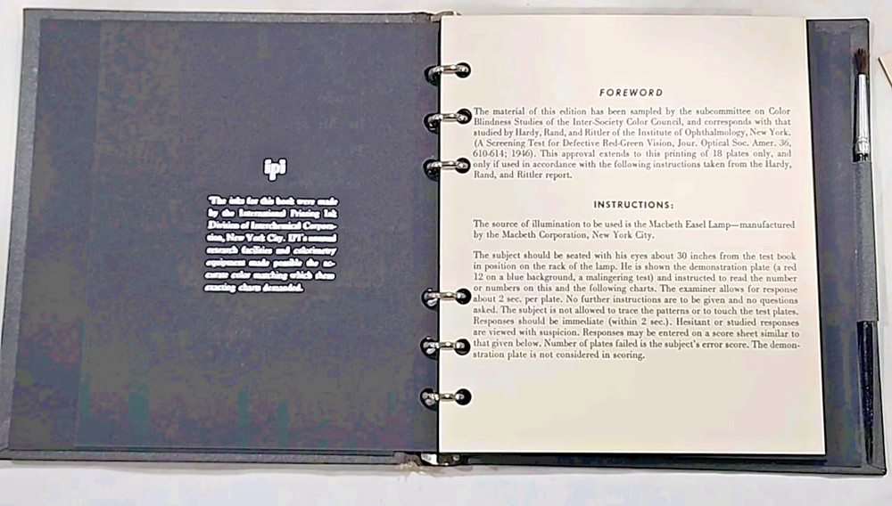 1940 Pseudo-Isochromatic Plates for Testing Color Perception - American Optical