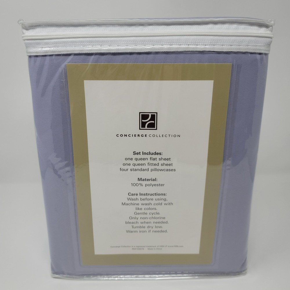 Concierge Collection Queen 6 Pc Soft Sheet Set Lavender Bedding Microfiber New