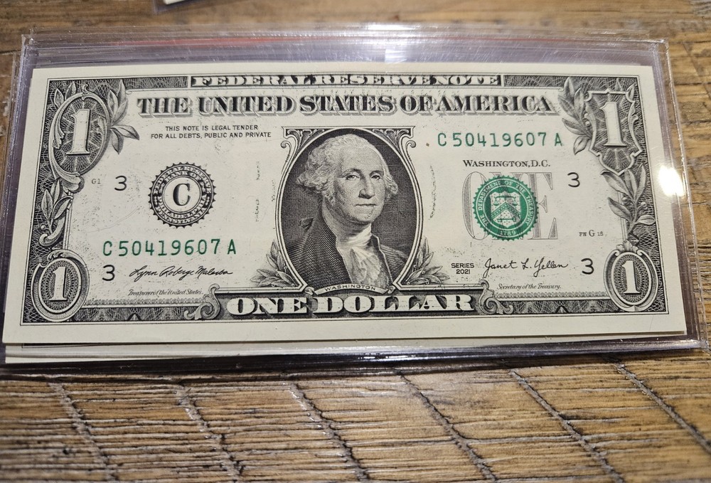Series 2021 $1 Error Notes Offset Printing/ Transfer Error 7 Notes Uncirculated