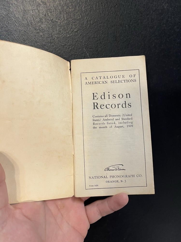 Edison Phonograph Record Catalog 1909