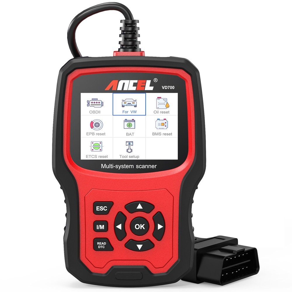 Ancel VD700 All System Diagnostic ABS SRS DPF Oil Car OBD2 Scanner Code Reader