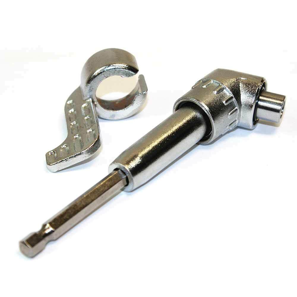 Big Horn 19340 Angle Screwdriver Adapter with Lock & Quick Release