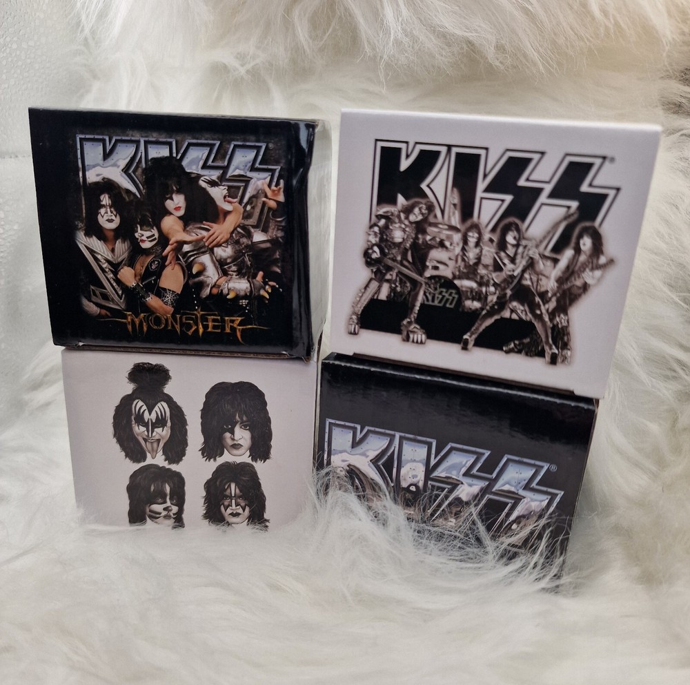 KISS band Mini 4oz Espresso Coffee Cup Ceramic Mug Set of FOUR
