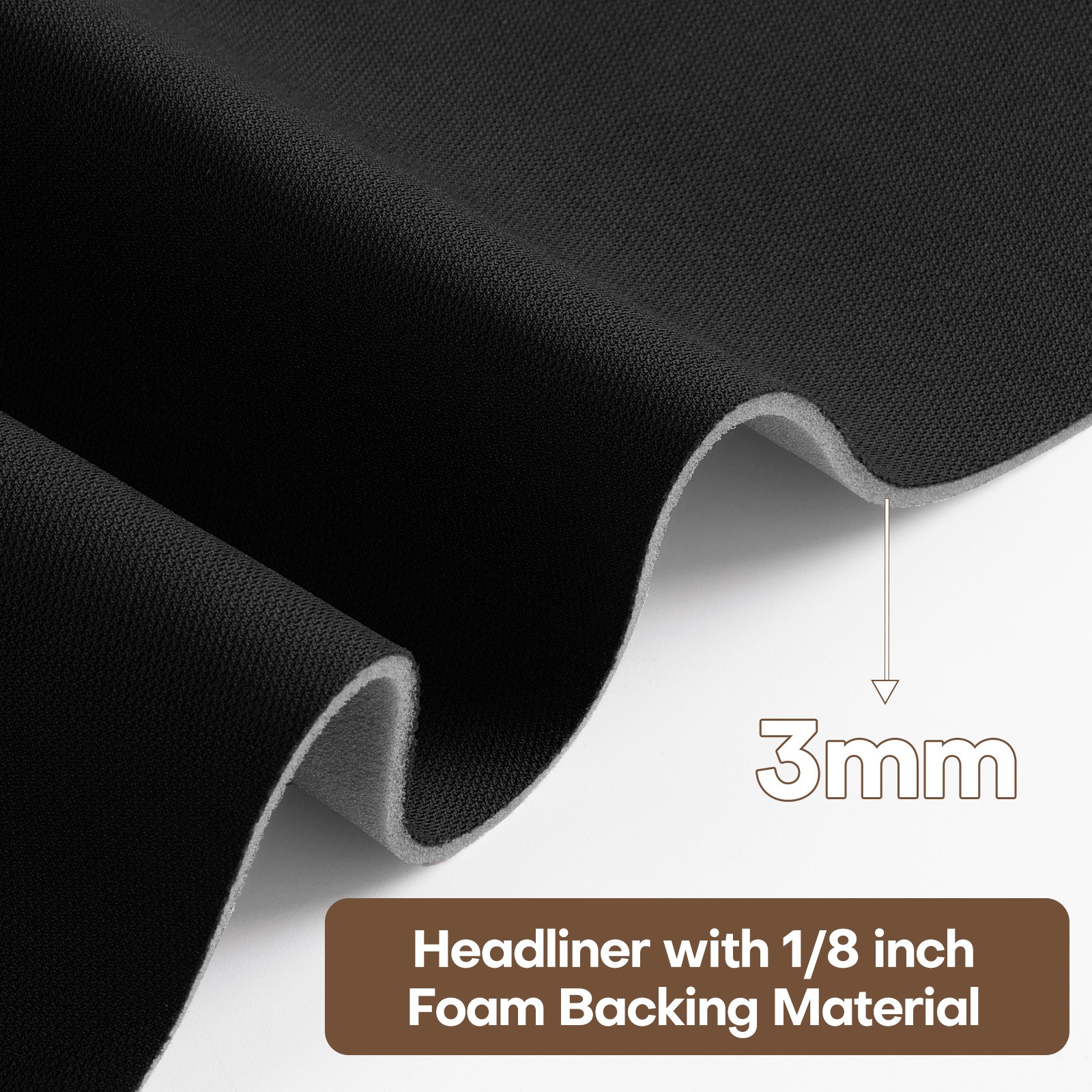 60"W Auto Headliner Fabric 1/8" Foam Backed Car Roof Lining Replacement Material