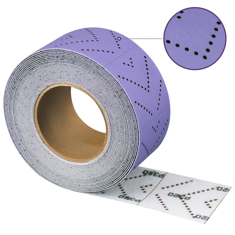 Purple Ceramic 320 Grit Sandpaper Roll, 2-3/4" x 13 Yard, Hook & Loop Multi-H...