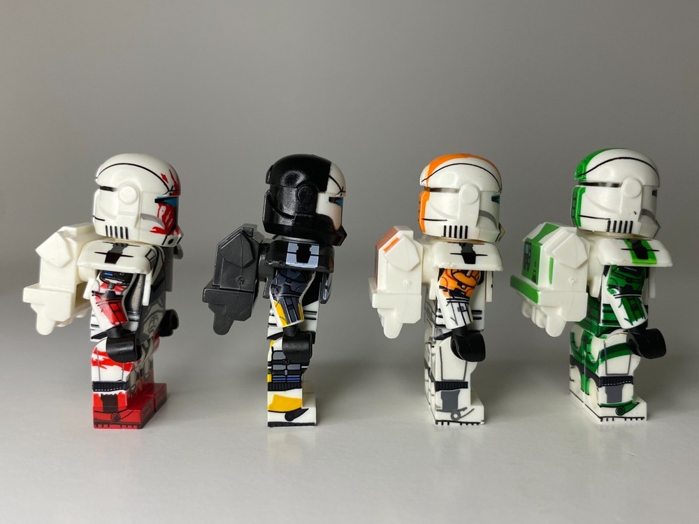 CUSTOM Star Wars Clone Commando Delta Squad! 4 Minifigures + Accessories!