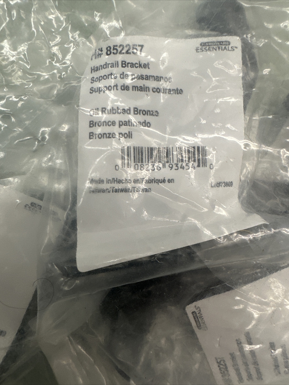 852257 Hillman Handrail Bracket Heavy Duty Oil Rubbed Bronze Sealed Bag Of 5