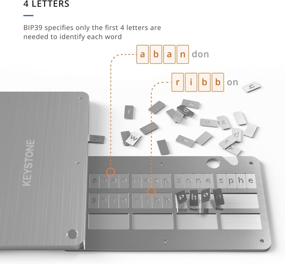 Indestructible Crypto Seed Storage Wallet - 24 Words Backup & Fireproof Design
