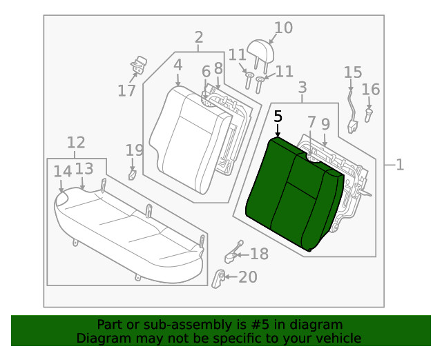 Genuine GM Seat Back Cover 96890788