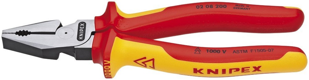 KNIPEX 8" High Leverage Combination Pliers, Insulated
