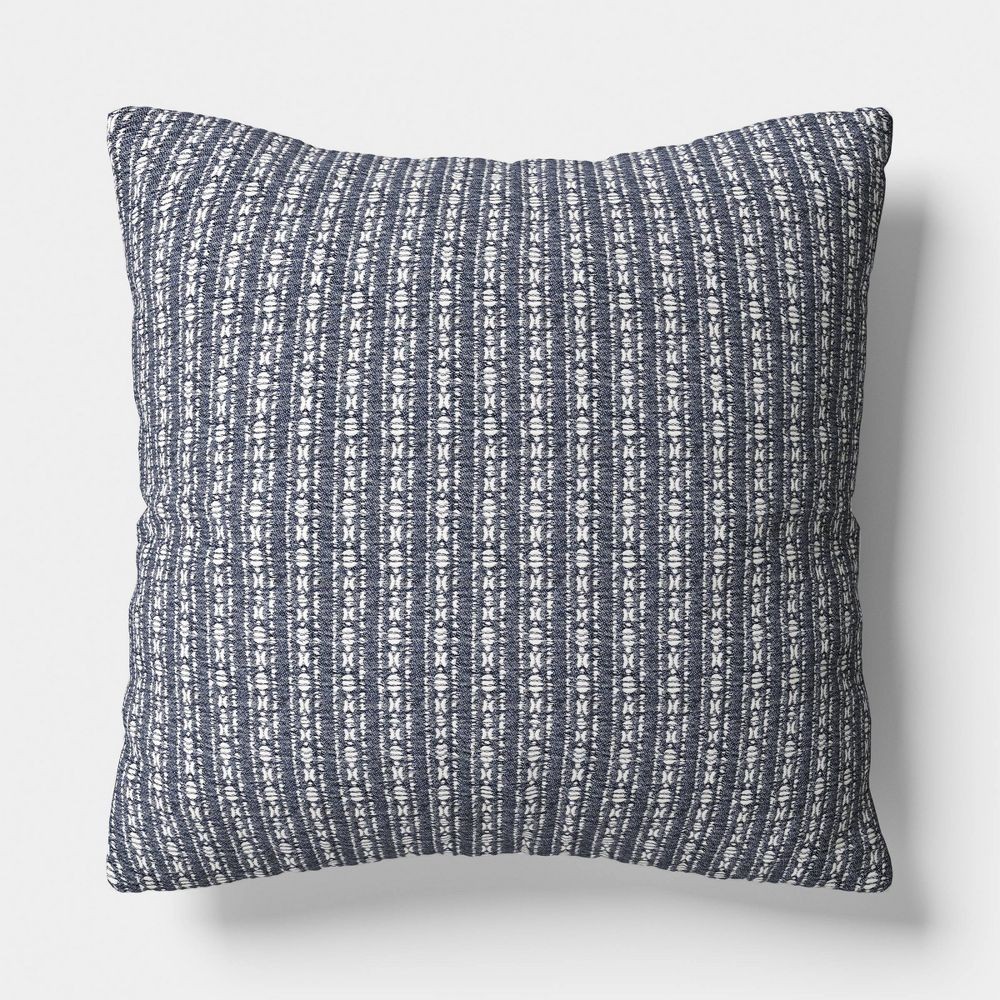 Oversized Square Reversible Matelasse Stripe Pillow blue - Threshold