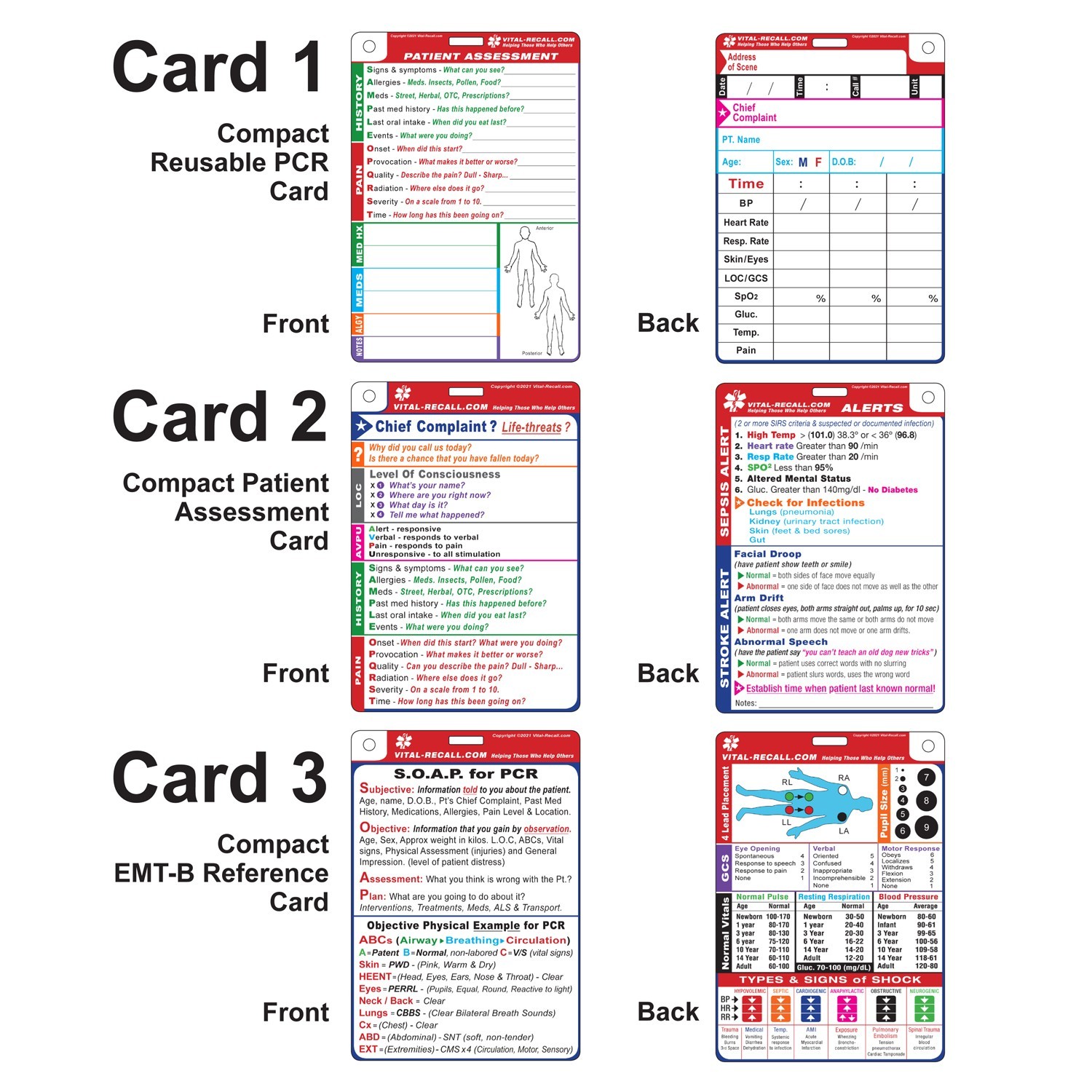 EMT Compact Triple Pocket Package - The Ultimate Reference Card System