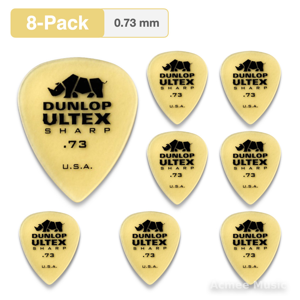 8-PACK Dunlop ULTEX SHARP Guitar Picks【0.73mm】433-073
