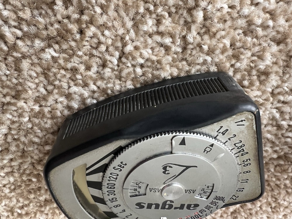 Vintage Argus L3 Exposure Camera Light Meter w/ Original Leather Case