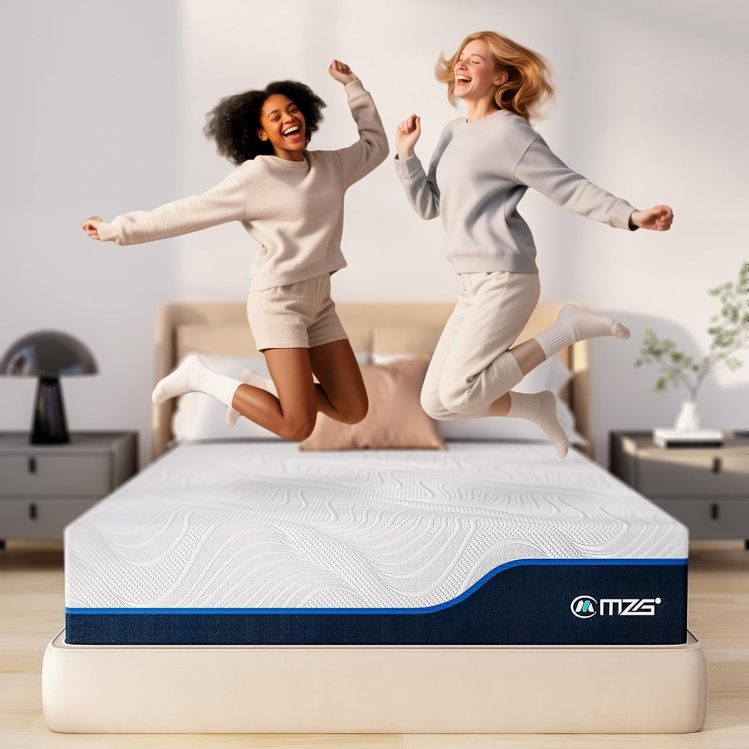 12''Queen Size Plush Hybrid Mattress,Gel-Infused Memory Foam Breathable In a Box