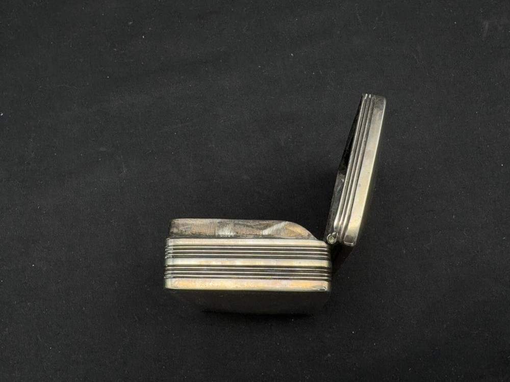 Antique Sterling Silver Hand Engraved Snuff Box