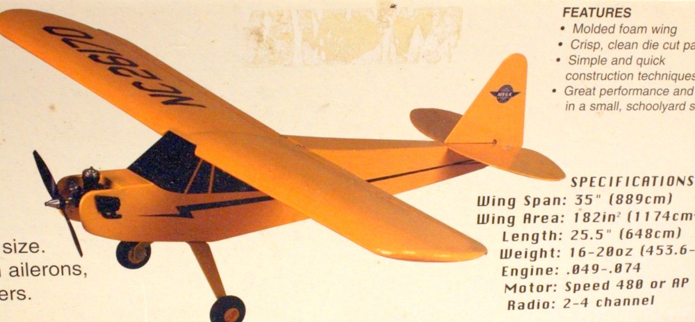 SIMPLE CUB PLAN + RCM CONSTRUCTION ARTICLE for a 1/2A Foam Wing Model Airplane
