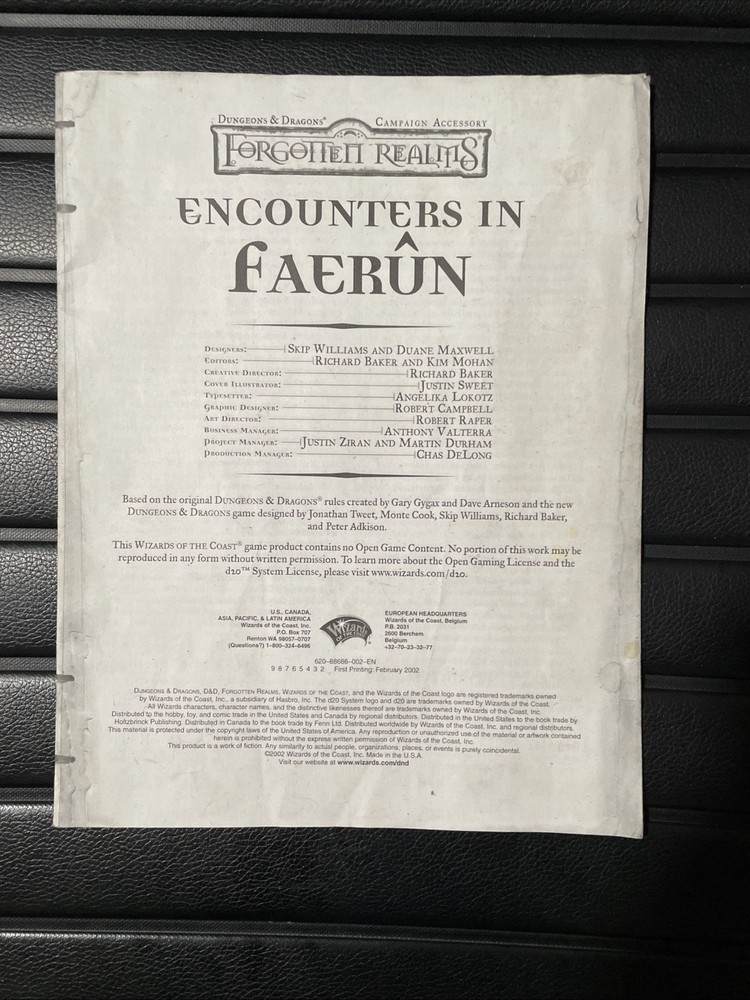 Forgotten Realms Campaign With Encounters In Faerun