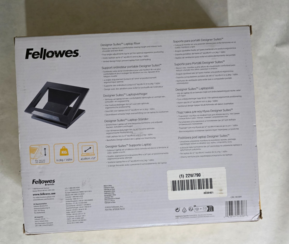 Fellowes Designer Suites Laptop Riser in Black