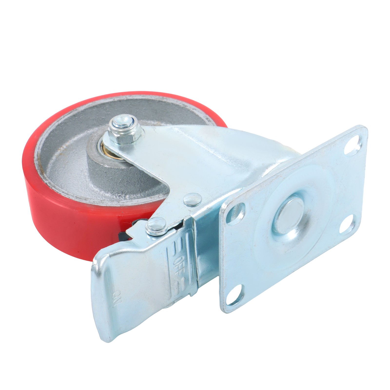 4 Pack 4 Inch Polyurethane Heavy Duty Swivel Caster Wheels With Brake Galvanized