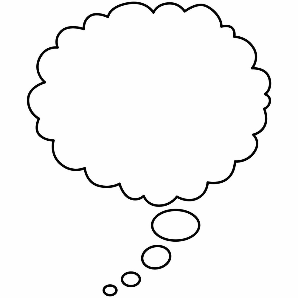 Large Right Thought Cloud Art Rubber Stamp