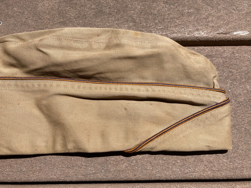 ORIGINAL WWII US ARMY AIR FORCE CORP KHAKI OVERSEAS CAP Approx 7