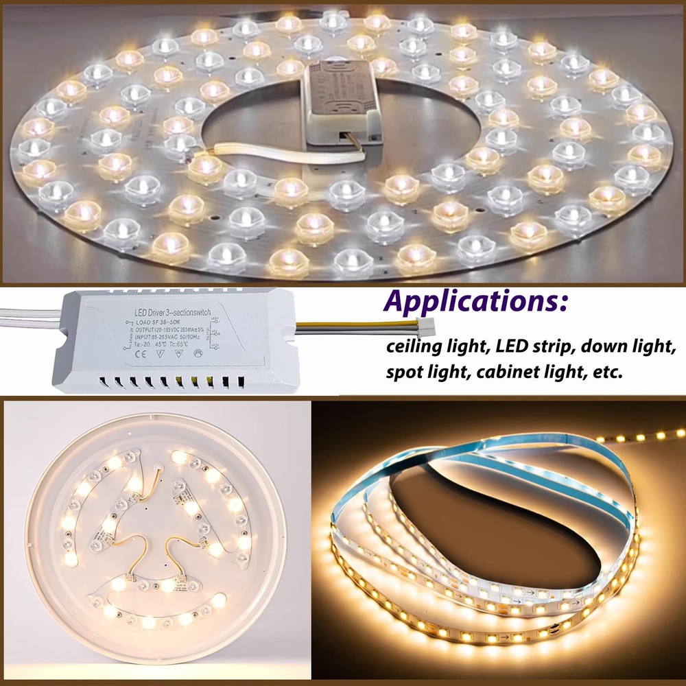 Led Driver 36-50W Multi-Color Ceiling Strip Spot Light Module Panel Replacement